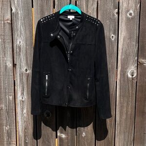 Pixley faux suede black studded jacket size small